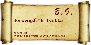 Borovnyák Ivetta névjegykártya